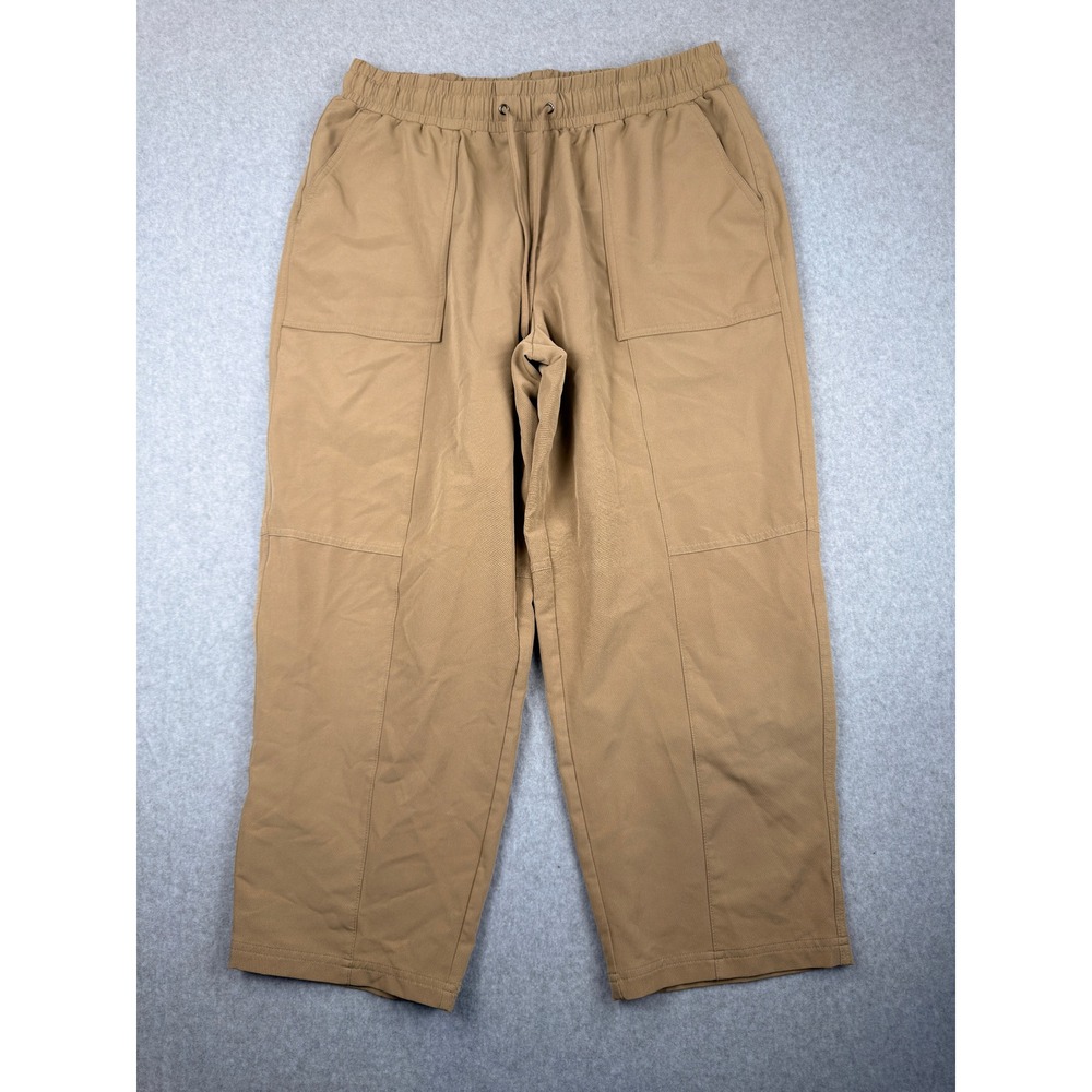Mondetta Womens Tan Khaki Wide Leg Utility Outdoor Pants XL Stretch Drawstring